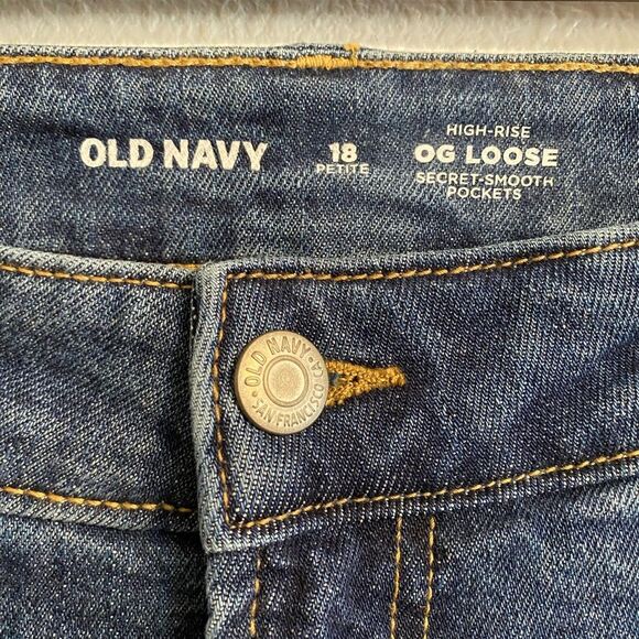 Old Navy 18P Relaxed Fit Dark Patchwork Jeans OG Loose, Cottagecore Chic OF-3 - Picture 4 of 10